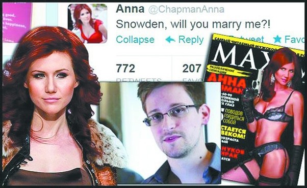 傳斯諾登與查普曼隔空示愛 俄回應機場中轉(zhuǎn)區(qū)不能結(jié)婚