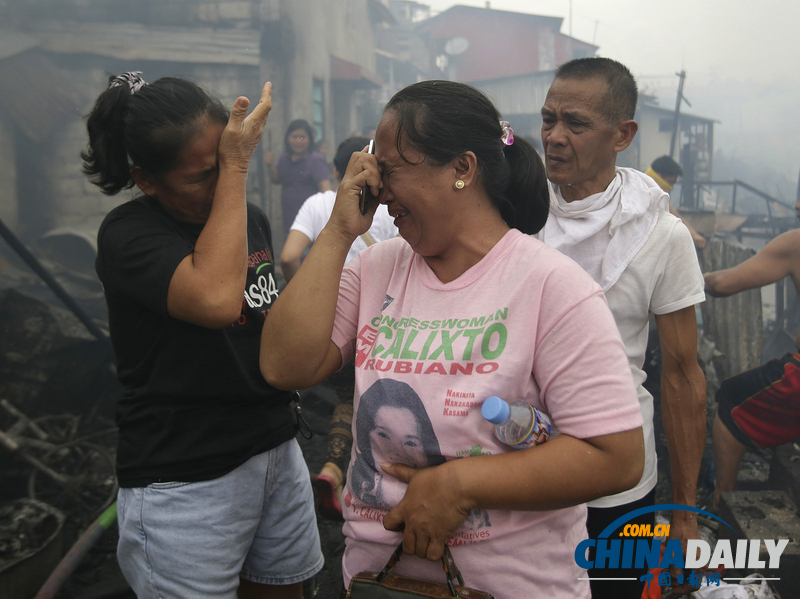 組圖：菲律賓貧民窟發生火災 約250棟房屋被毀