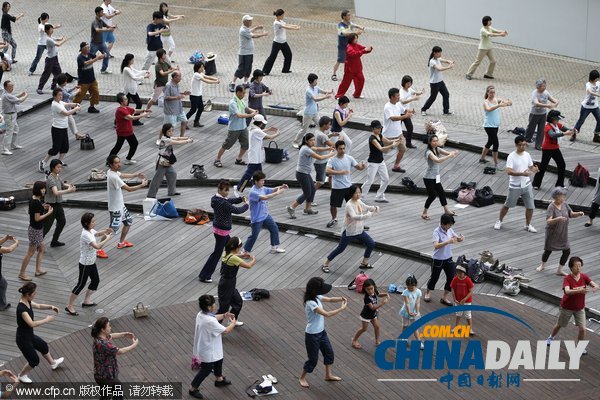 日本東京開展太極拳晨練活動 數百民眾參與（組圖）