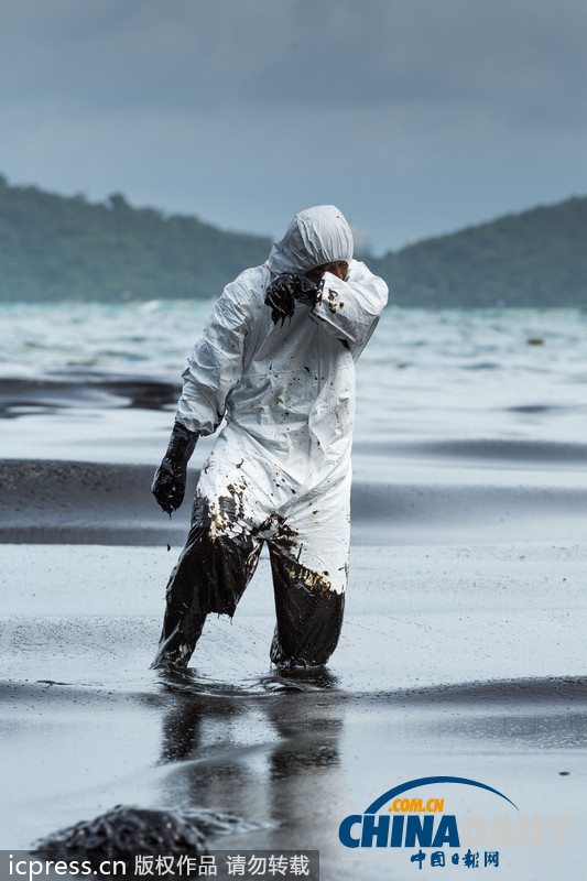 泰國原油泄漏擴散至旅游勝地沙美島（高清組圖）