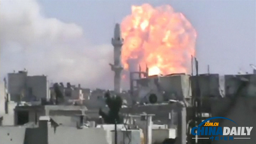 敘利亞武器庫爆炸產(chǎn)生巨大火球（高清組圖）