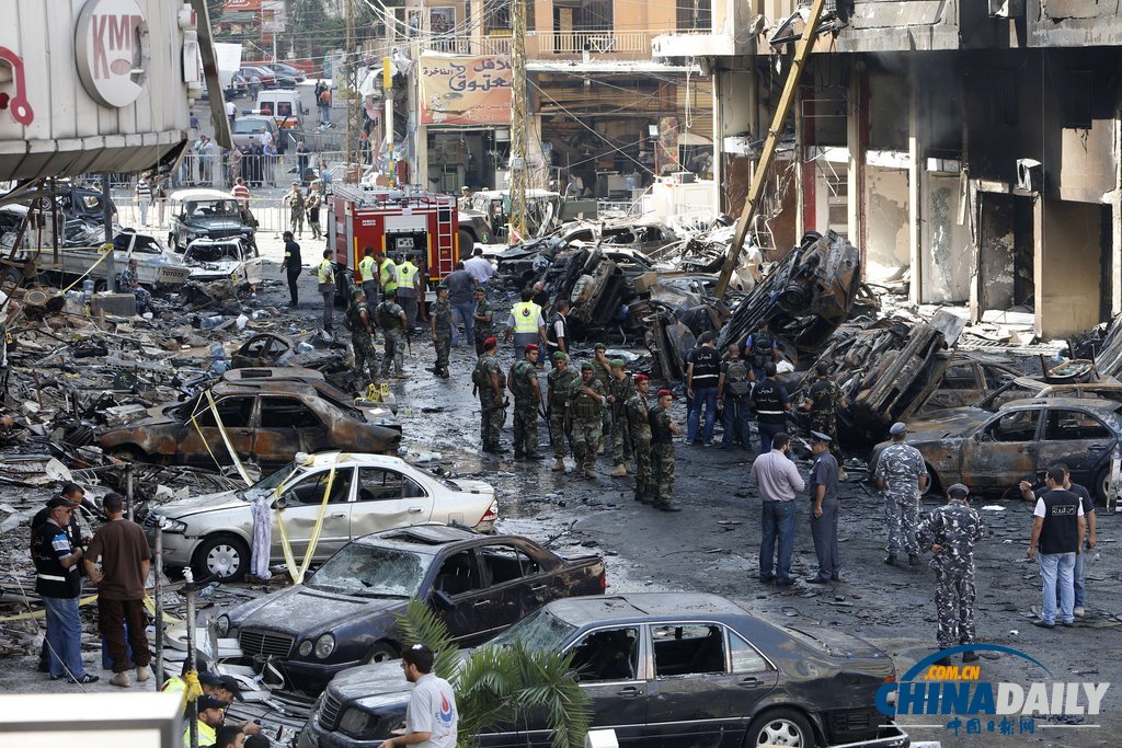 黎巴嫩政府調查爆炸現場 死傷300多人（高清組圖）