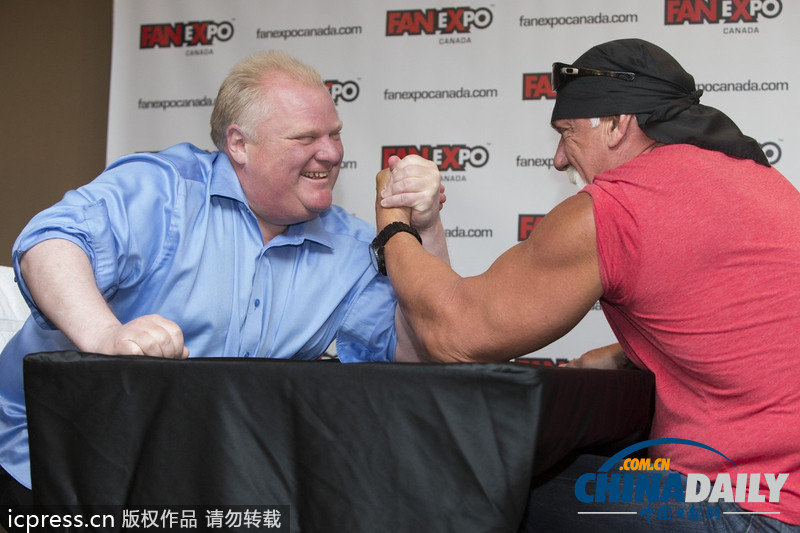 腕力大戰 加拿大胖市長扳倒美國摔跤天王（組圖）