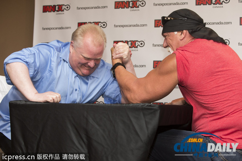 腕力大戰 加拿大胖市長扳倒美國摔跤天王（組圖）