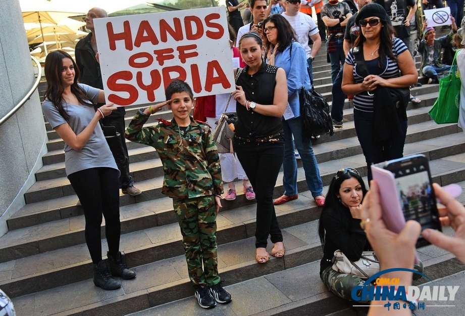 澳大利亞民眾集會抗議國際社會軍事干預敘利亞（高清組圖）