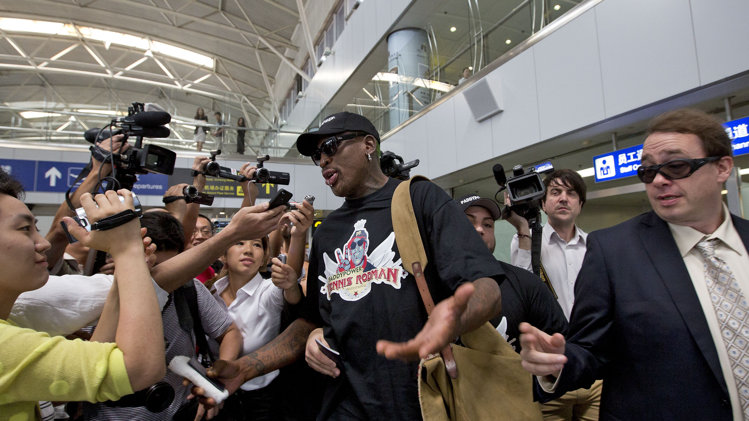 羅德曼抵達(dá)平壤 盼與金正恩共進(jìn)晚餐（圖）