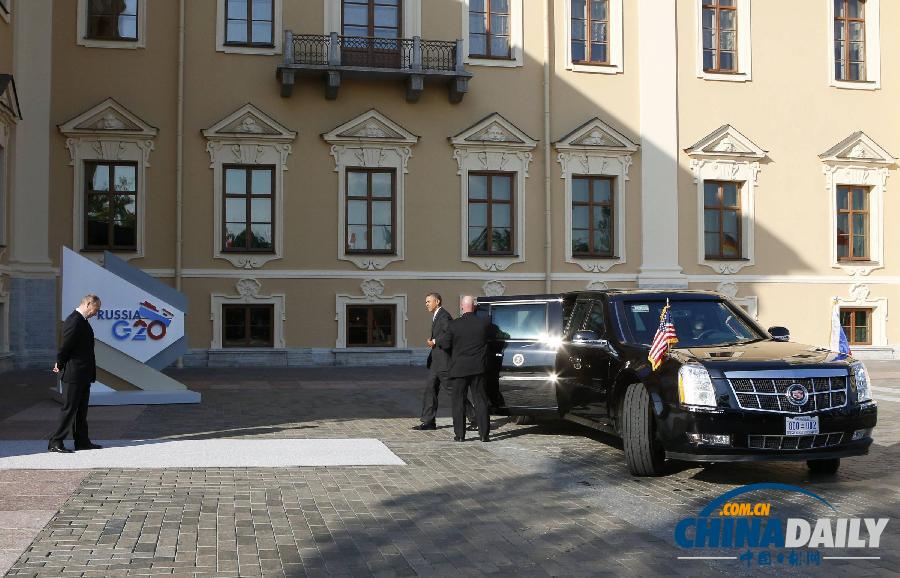 G20峰會：奧巴馬與普京握手后轉身離開