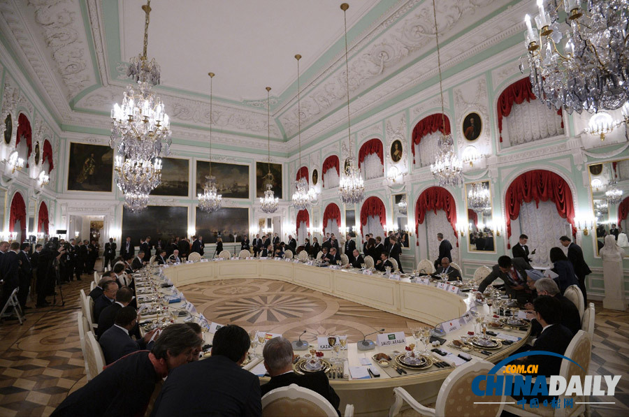 普京設晚宴款待G20領導人 奧巴馬“耍單”姍姍來遲（高清組圖）