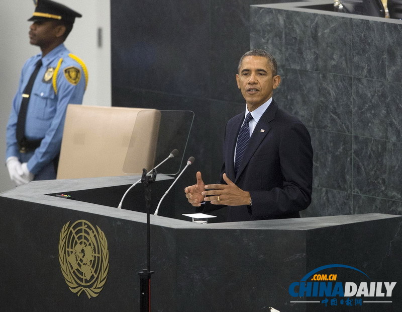 第68屆聯合國大會舉行 奧巴馬與潘基文握手秀親密