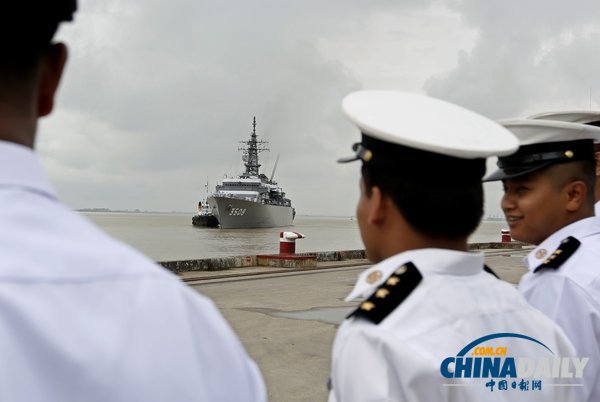日本鹿島號(hào)訓(xùn)練艦訪問緬甸 二戰(zhàn)之后尚屬首次（圖）