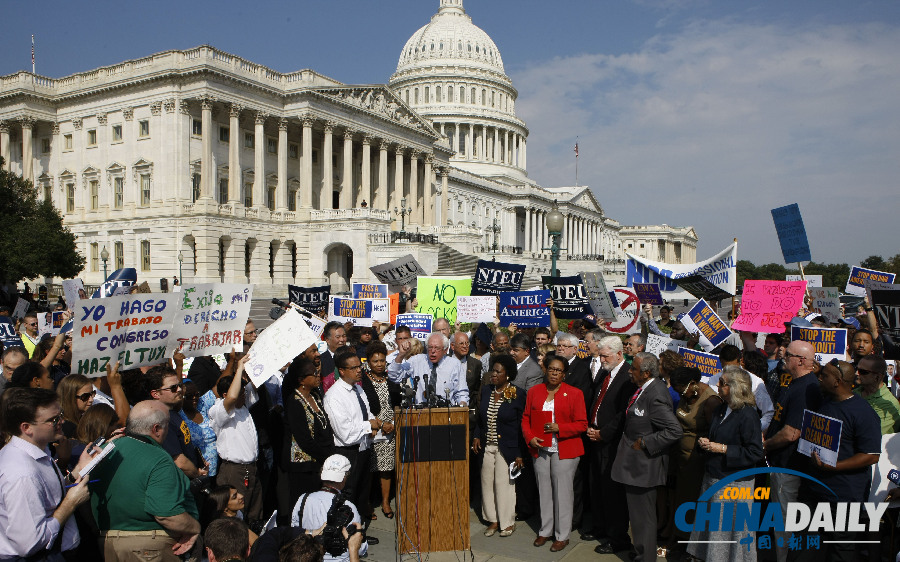 美政府關門第四天 “休假”聯邦雇員抗議（圖）
