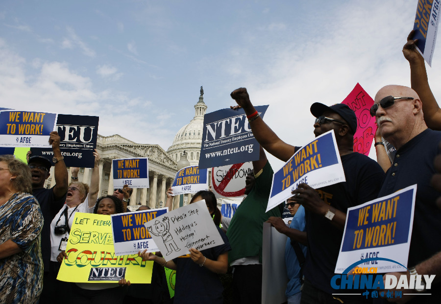 美政府關門第四天 “休假”聯邦雇員抗議（圖）