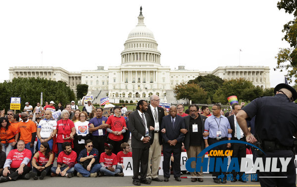 美民眾集會呼吁改革移民法案 多名議員遭逮捕（組圖）