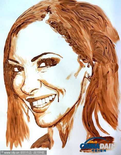 英國23歲藝術家用化妝品打造明星畫像 惟妙惟肖（組圖）