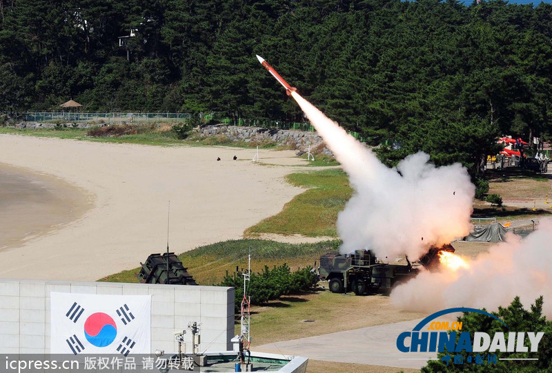 韓國首次進行愛國者導彈實彈射擊（組圖）