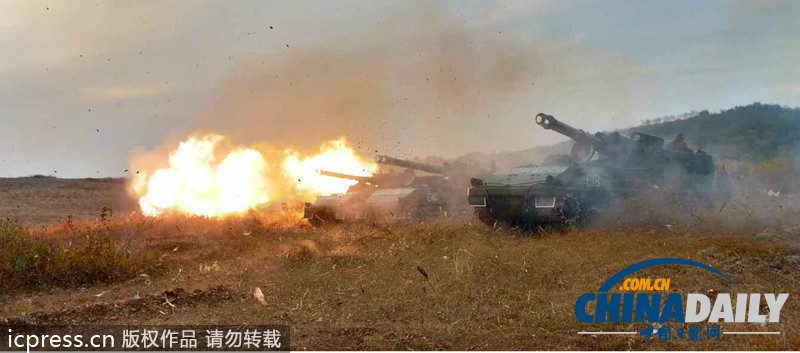 金正恩指導朝鮮人民軍火力打擊訓練（組圖）