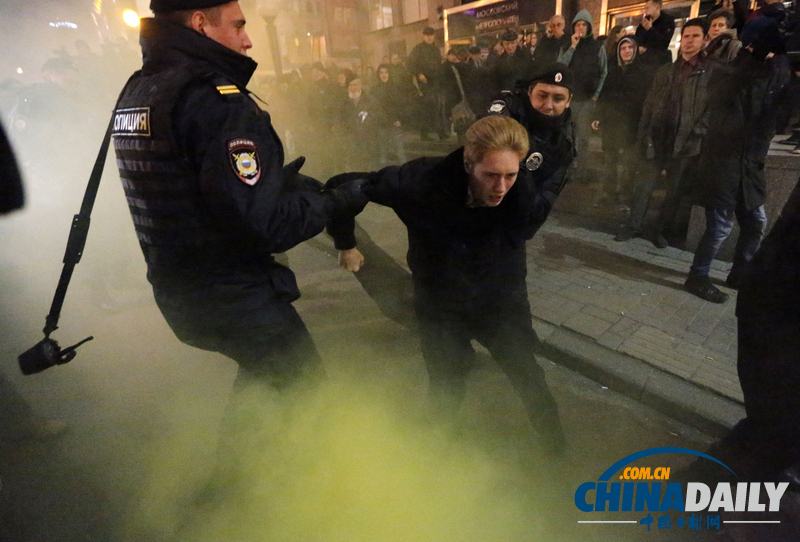 俄羅斯反對派集會捍衛自由集會權 遭警察逮捕（組圖）