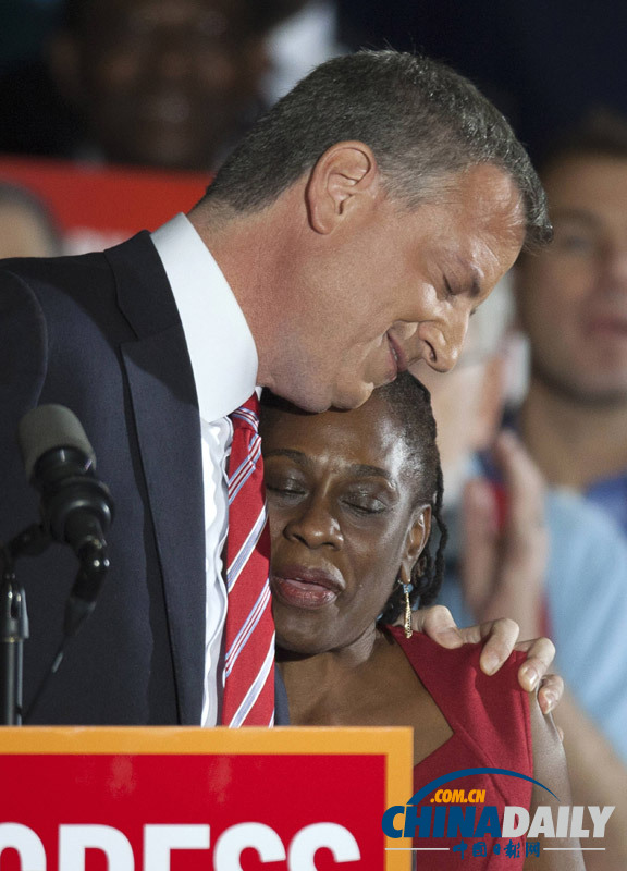 紐約24年首迎民主黨市長 白思豪推特“感謝紐約”(高清組圖)