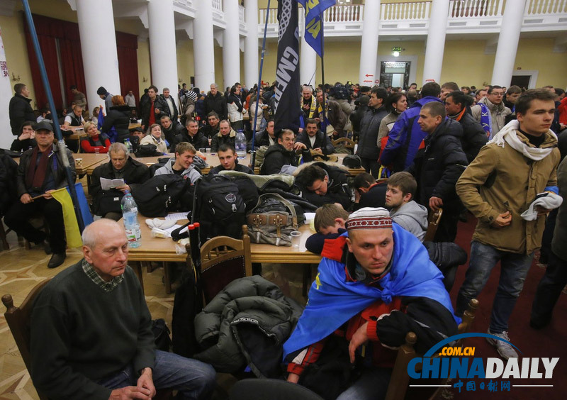 烏克蘭親歐盟示威活動升級 抗議者占領(lǐng)政府大樓