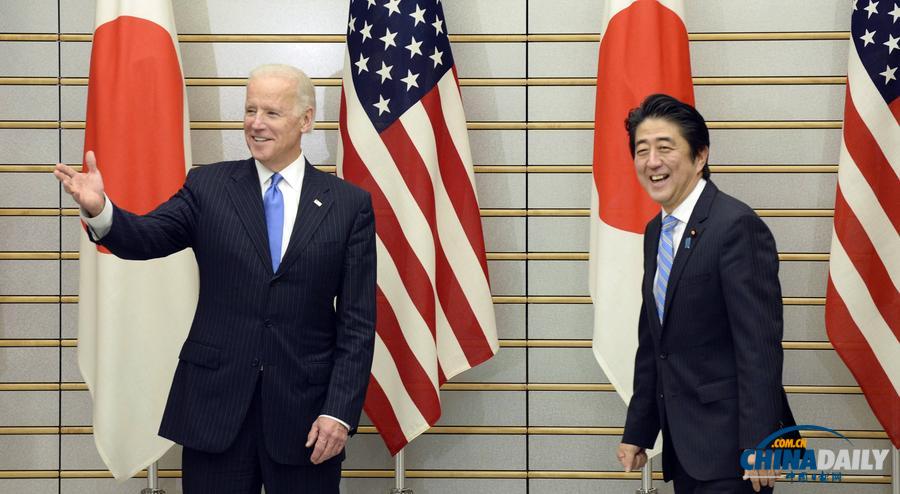 拜登與安倍共同舉行記者會 談及中國東海防空識別區