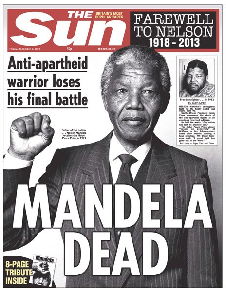 封面盤點(diǎn):曼德拉逝世撼動國際媒體