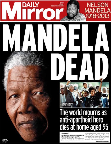 封面盤點(diǎn)：曼德拉逝世撼動(dòng)國際媒體