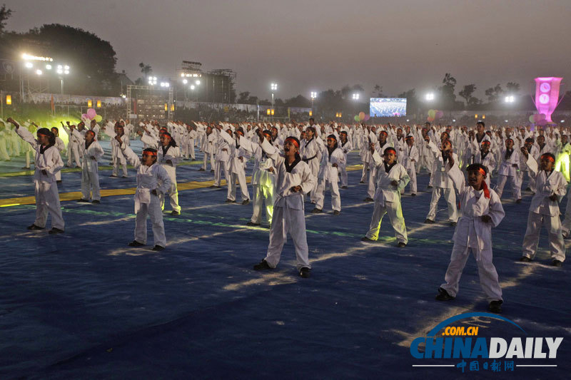 印度女子運動會上展現高超自我防衛武術