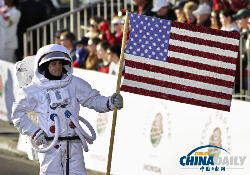 美國加州舉行玫瑰花車大游行 “夢想成真”創意無窮