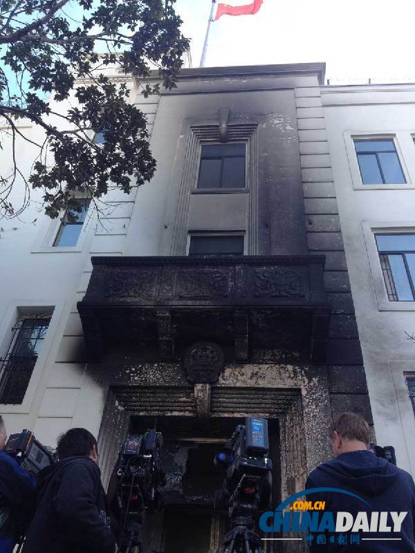 中國駐舊金山總領館新聞發言人強烈譴責縱火事件