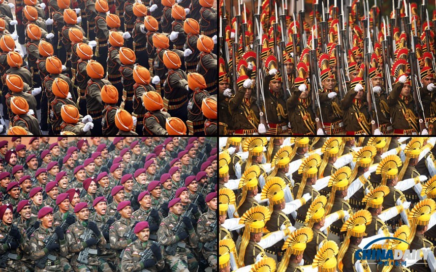 印度閱兵式展先進武器 安倍出席保安持槍護衛