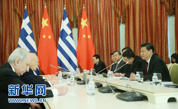 習(xí)近平會見希臘總統(tǒng)帕普利亞斯