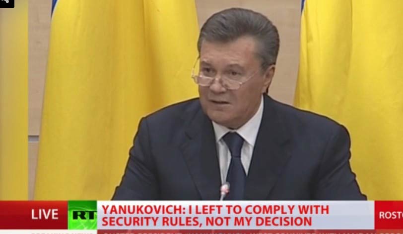 前烏克蘭總統亞努科維奇召開記者會