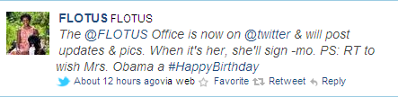 美第一夫人新開推特賬號(hào) 對(duì)奧巴馬“不感興趣”