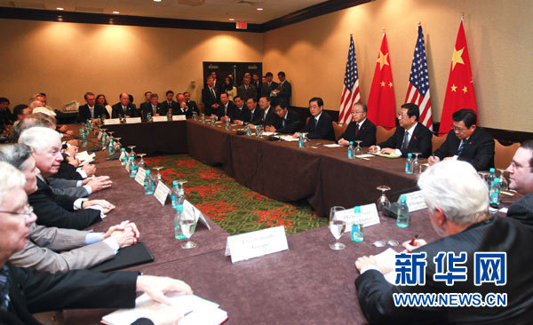 胡錦濤會見美國工商界代表