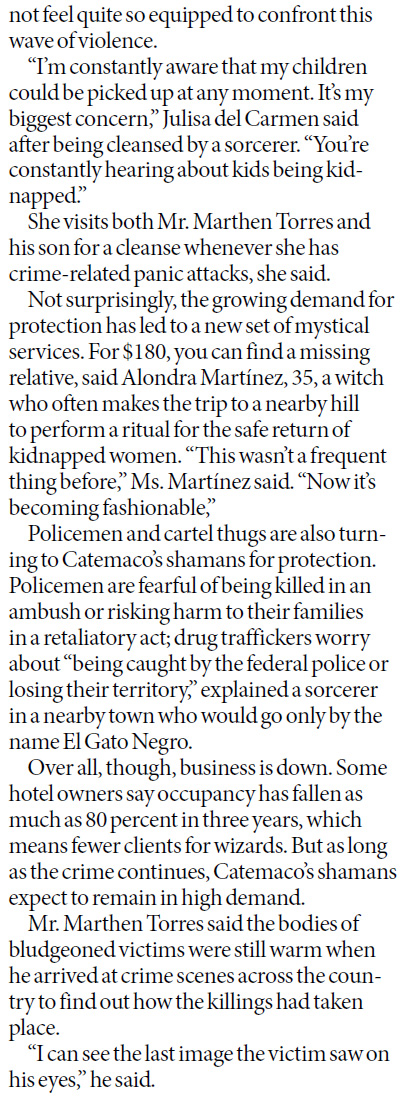 Casting charms against drug lords