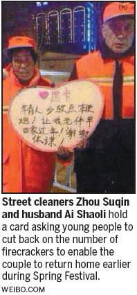 Cleaners' firecracker plea lights up Internet