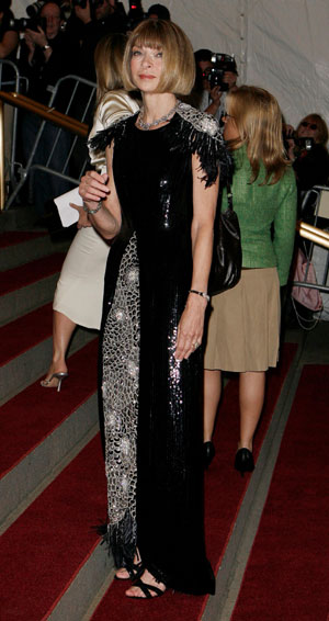 Editor-in-chief of American Vouge Anna Wintour arrives to attend the Metropolitan Museum of Art Costume Institute Benefit Gala