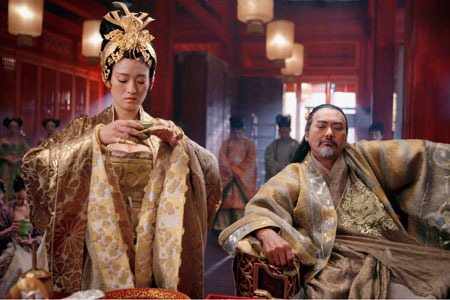 Chinese actress Gong Li (L) plays the Empress with Hong Kong actor Chow Yun-Fatt as the Emperor in this undated publicity handout photo from the film
