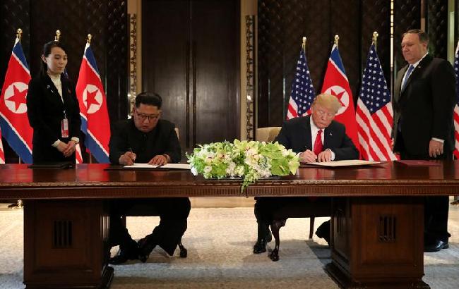 朝美領(lǐng)導(dǎo)人首次會晤在新加坡舉行