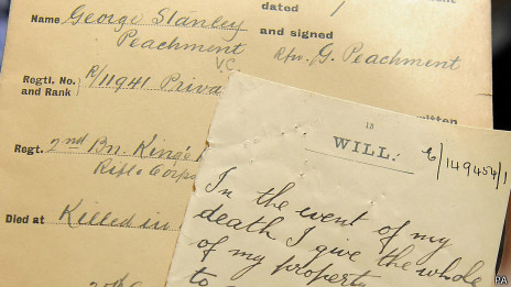 World War I wills 一戰士兵遺囑