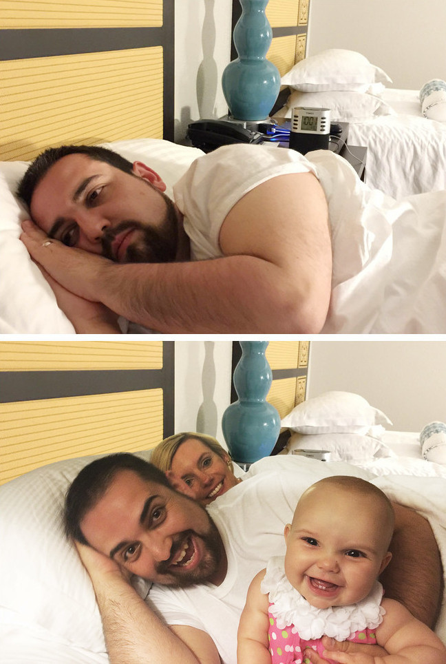 男子旅行拍照有無老婆畫風(fēng)大不同！