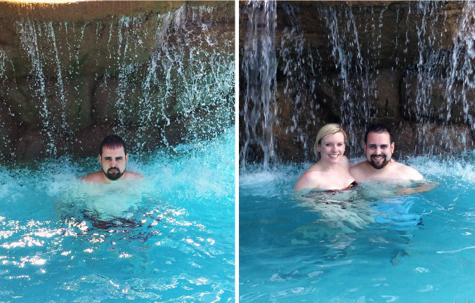 男子旅行拍照有無老婆畫風(fēng)大不同！