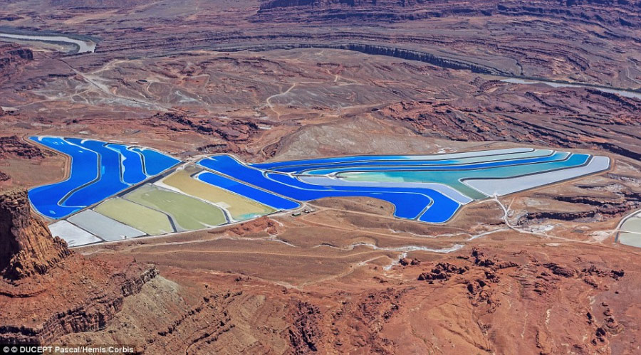 美國荒漠現“五彩池”奇觀