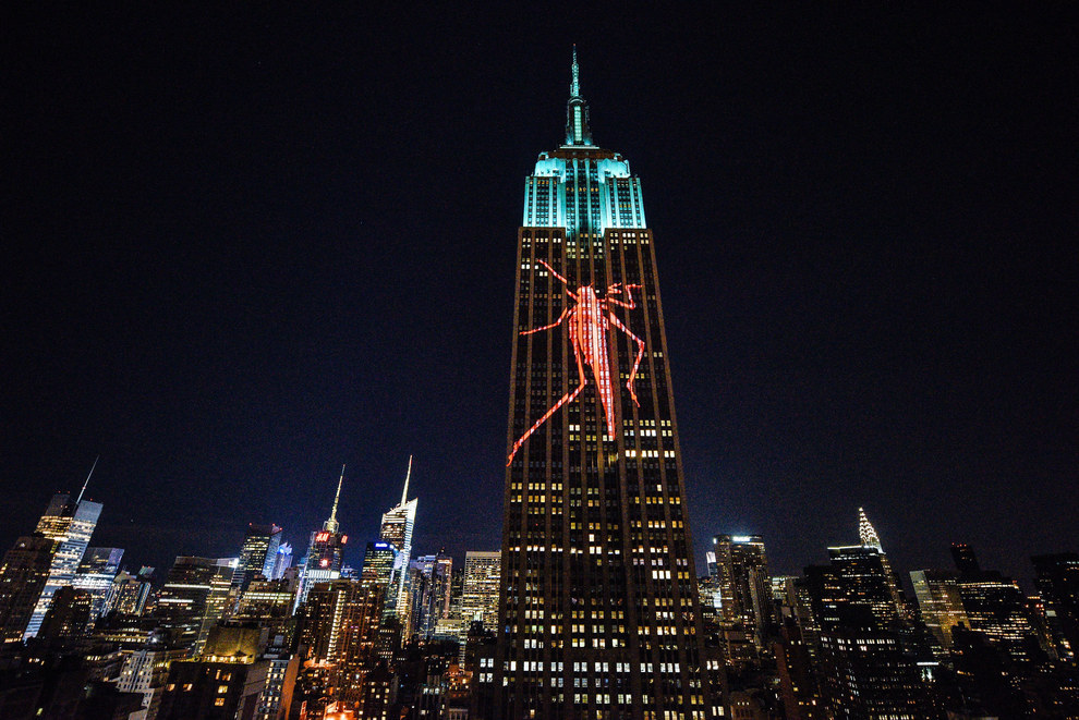 帝國大廈現瀕危動物巨幅投影