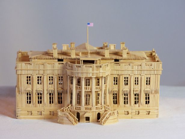 美雕塑家用牙簽建成哈利法塔(多圖)