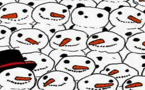 熊貓潛伏雪人中,你找到它了嗎?