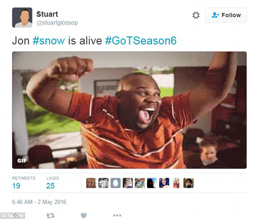 雪諾死而復生 哈靈頓：對不起欺騙了大家（視頻）