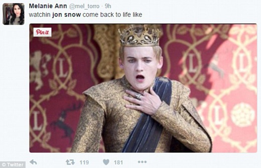 雪諾死而復生 哈靈頓：對不起欺騙了大家（視頻）