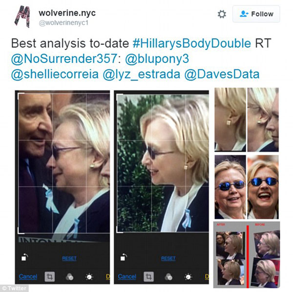 “健康門”又出陰謀論? 希拉里被疑用替身