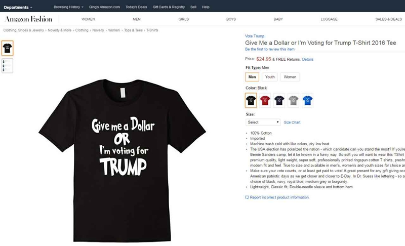 給我一美元，否則我就投票給特朗普（組圖）